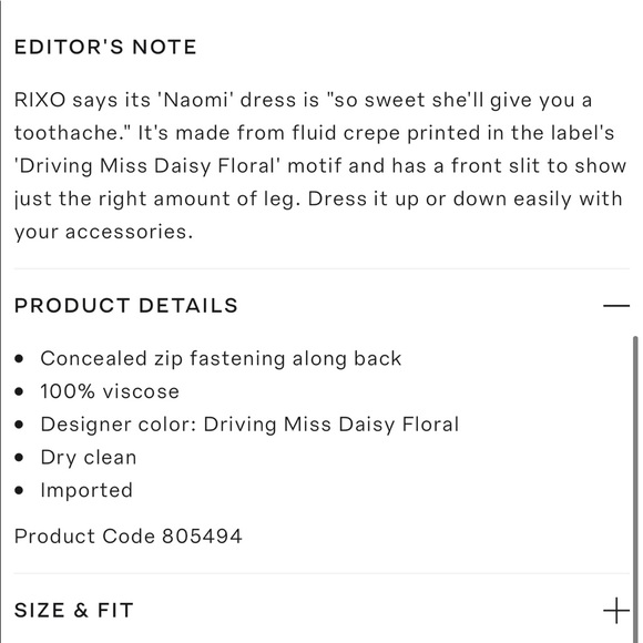 NWT RIXO Naomi dress XS - Picture 14 of 15